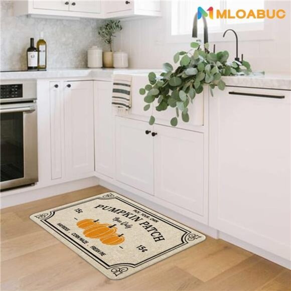 Fall Decor Door Mat 17x30 Inch Fall Farmhouse Pumpkin Patch Indoor Floor‎ Mat - Picture 5 of 7